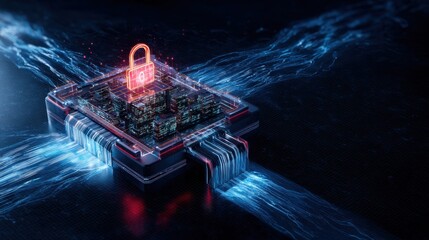 Poster - Explore the intersection of technology and security in this captivating image representing digital data protection.