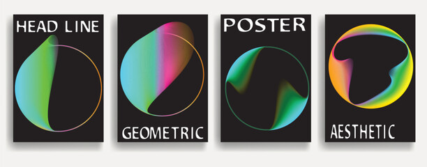 Poster - Modern posters . Vector design composition with colorful various geometric shapes . Abstract contemporary art . Vector art ideal for media, ads, covers, brochures, banners. 