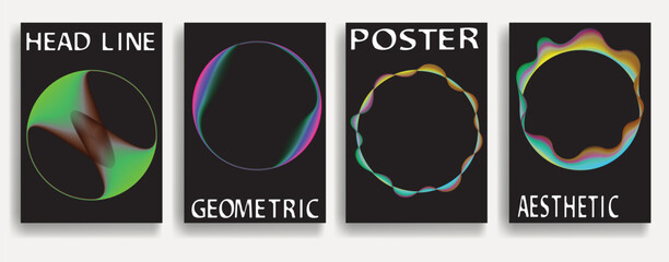 Poster - Modern posters . Vector design composition with colorful various geometric shapes . Abstract contemporary art . Vector art ideal for media, ads, covers, brochures, banners. 