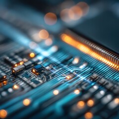 Poster - Close up of a circuit board intricate components and pathways