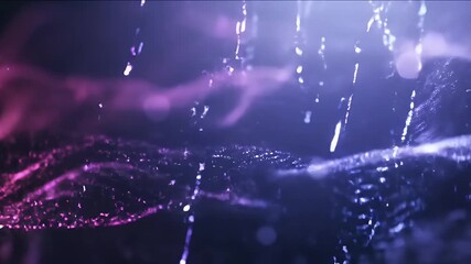 Aufkleber - 紫とピンクの抽象的な背景に舞い上がるパーティクルウェーブとソフトライト効果のレンダリング