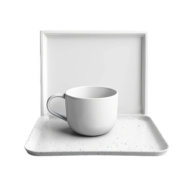 White cup and tray
