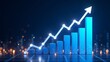 © Natti - Blue business graph with an upward arrow illustrating financial market growth and success