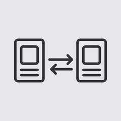Poster - Vector art of data transfer icon showing information exchange between two devices