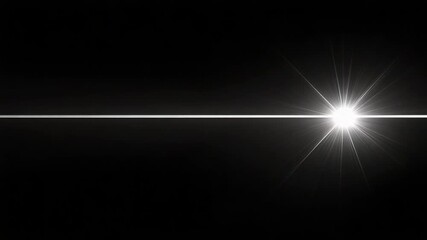 Poster - Dramatic flare light effect shines brightly against a stark black background