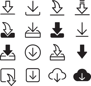 Download icons arrow symbols data transfer direction upload