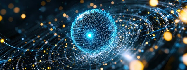 Aufkleber - Futuristic Sphere in Abstract Space Environment