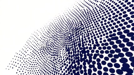 Poster - Abstract halftone dots pattern in dark blue and white, a modern and elegant background