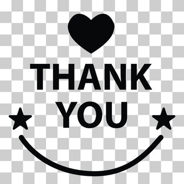 Thank you icon isolated on transparent background. Thank you transparency logo concept. Thank you sign. flat style.