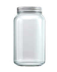 Poster - Empty Glass Jar with Metal Lid, Isolated on White