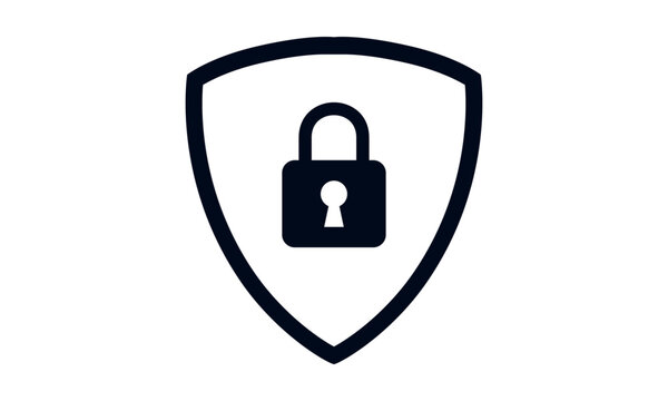 Secure internet icon. Protective shield sign digital security with the image of a padlock. Symbol security protection web. Vector illustration.