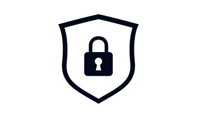 Fototapete - Secure internet icon. Protective shield sign digital security with the image of a padlock. Symbol security protection web. Vector illustration.