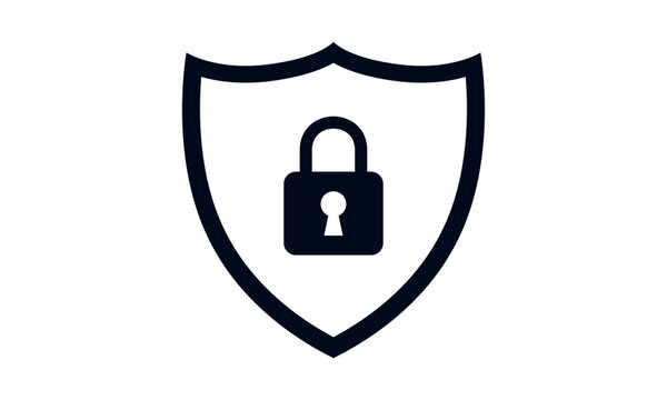 Secure internet icon. Protective shield sign digital security with the image of a padlock. Symbol security protection web. Vector illustration.