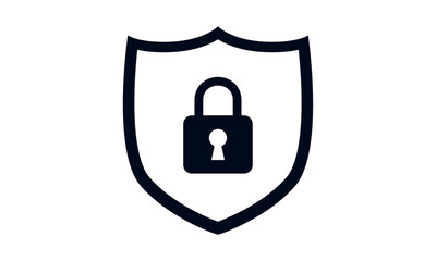 Fototapete - Secure internet icon. Protective shield sign digital security with the image of a padlock. Symbol security protection web. Vector illustration.