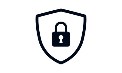Fototapete - Secure internet icon. Protective shield sign digital security with the image of a padlock. Symbol security protection web. Vector illustration.