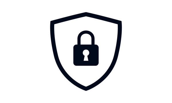 Secure internet icon. Protective shield sign digital security with the image of a padlock. Symbol security protection web. Vector illustration.