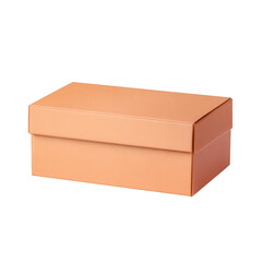 Poster - Coral Cardboard Box with Lid, Isolated on White
