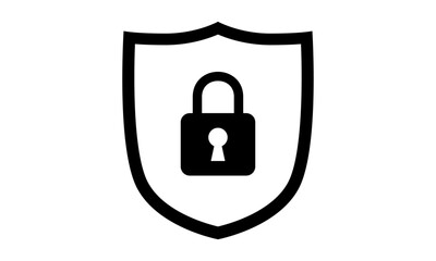 Fototapete - Secure internet icon. Protective shield sign digital security with the image of a padlock. Symbol security protection web. Vector illustration.