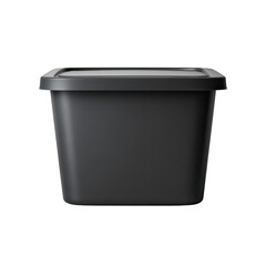 Poster - Black Plastic Container with Lid Isolated on White