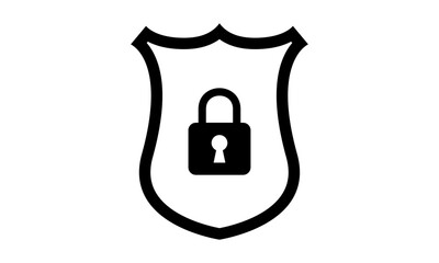 Fototapete - Secure internet icon. Protective shield sign digital security with the image of a padlock. Symbol security protection web. Vector illustration.