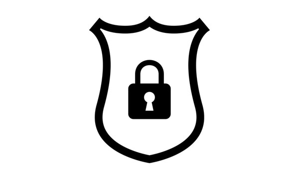 Secure internet icon. Protective shield sign digital security with the image of a padlock. Symbol security protection web. Vector illustration.