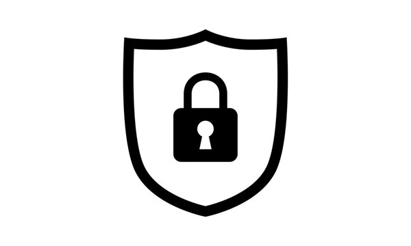 Secure internet icon. Protective shield sign digital security with the image of a padlock. Symbol security protection web. Vector illustration.