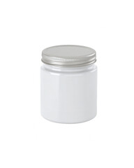 Poster - White Jar with Silver Lid Mockup, Isolated on White