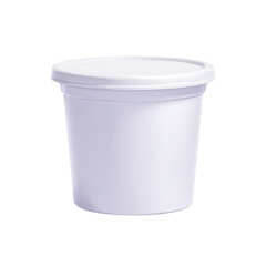 Poster - White Plastic Container with Lid Isolated on White Background