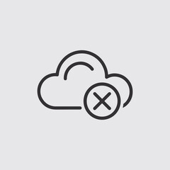Poster - Vector art of cloud icon with a cross indicating an error or cancellation