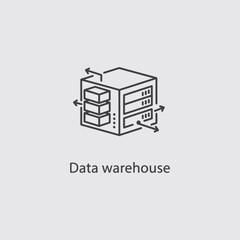 Poster - Vector art of data warehouse server rack for information storage and processing