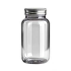Poster - Empty Glass Jar with Silver Lid - Versatile Storage and Packaging Solution