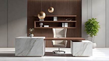 Poster - presenting luxurious office desk scenes