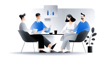 Poster - illustrating modern team meetings