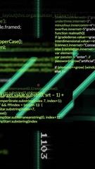Poster - Animation of financial data processing over screen