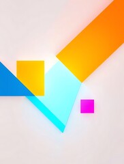 Poster - Abstract Geometric Wall Art Minimalist Shapes in Vibrant Colors