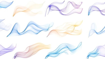 Poster - Abstract flowing colored waves on a white background for creative design projects