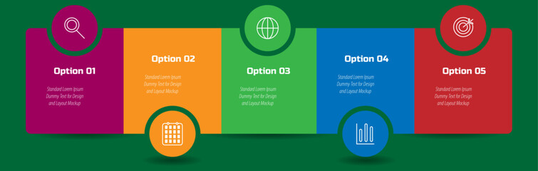 Fototapete - Modern vector for workflow layout, diagram, report, web design – Timeline infographic design element with icon – Business concept rounded steps – Vector business template for presentation