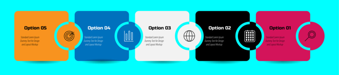 Fototapete - Modern vector for workflow layout, diagram, annual report, web design–Vector business template for presentation – Timeline infographic design element and number options, business concept with 5 step