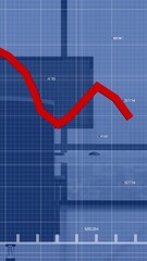 Poster - Animation of financial data processing over desk in empty office