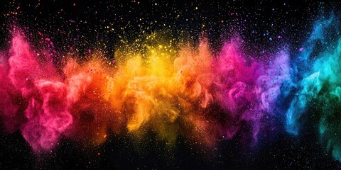 Wall Mural - vibrant lgbt-themed rainbow powder explosion isolated for digital use
