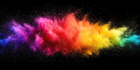 Wall Mural - vibrant lgbt-themed rainbow powder explosion isolated for digital use