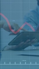 Poster - Animation of financial data processing over diverse business people in office