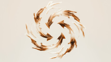 Poster - Brush strokes swirl harmoniously, showcasing dynamic movement and texture. Warm earthy tones blend seamlessly against a light backdrop. Concept of art, design, creative expression