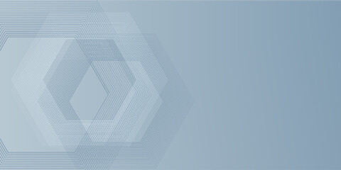 Poster - Abstract hexagon lines on gray background. Geometric stripe line art design modern
