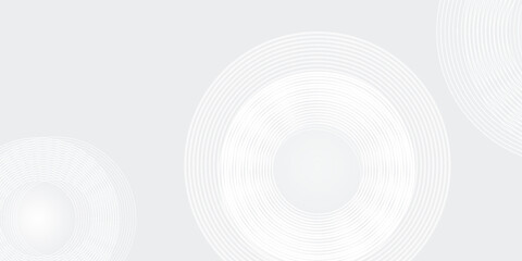 Poster - Abstract white glowing geometric lines on gray background. Modern shiny blue circle lines pattern.