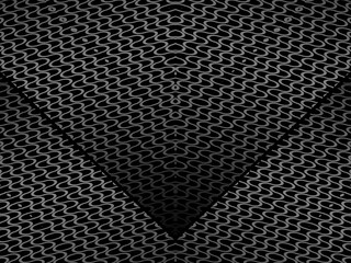 Poster - Black metal texture steel background. Perforated metal sheet.