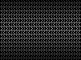 Poster - Black metal texture steel background. Perforated metal sheet.