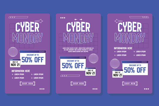 Cyber monday social media promotional template, discount, promo, sales poster design