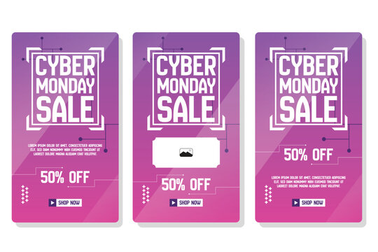 Cyber monday social media promotional template, discount, promo, sales poster design