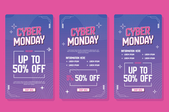 Cyber monday social media promotional template, discount, promo, sales poster design